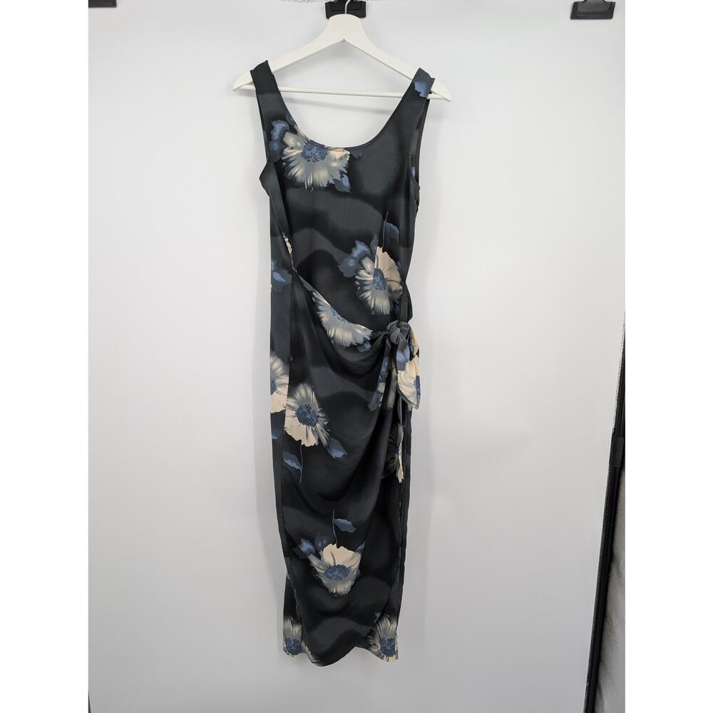 Vintage Westport LTD Maxi Wrap Gray Blue Floral Women's 6 Hong Kong